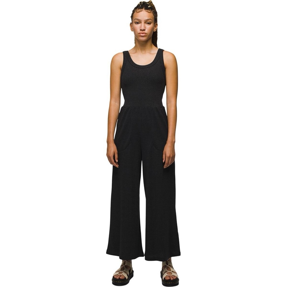 Prana Black Sleeveless Wide-Leg Jumpsuit